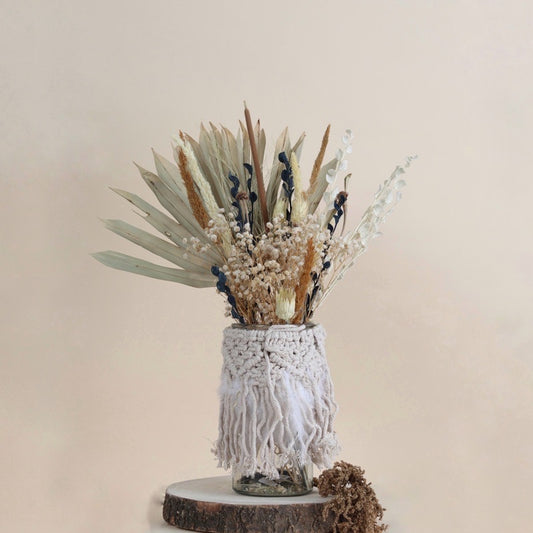 مزهرية مكرميه بيج مع ورد مجفف