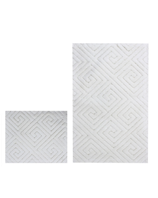 طقم سجاد حمام "FLOORART" أبيض قطعتين