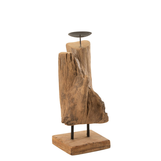 حامل شموع جذع طبيعي 35سم