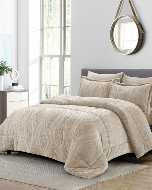 طقم سرير "RHODES" مفرد بيج