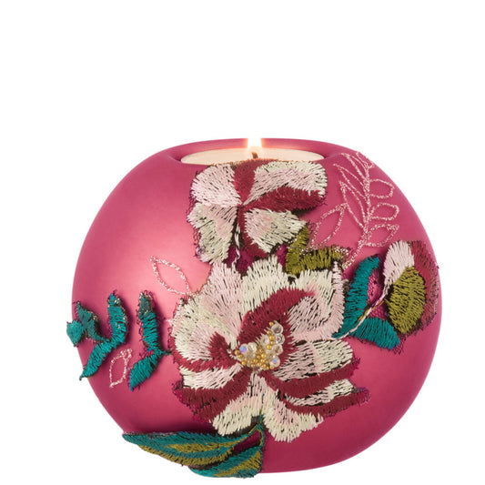 حامل شموع مطرز زهري
