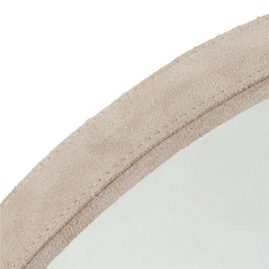 مرآة دائرية قماش ابيض 