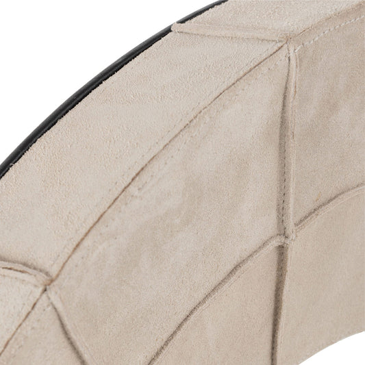 (عريض)مرآة دائرية قماش ابيض 