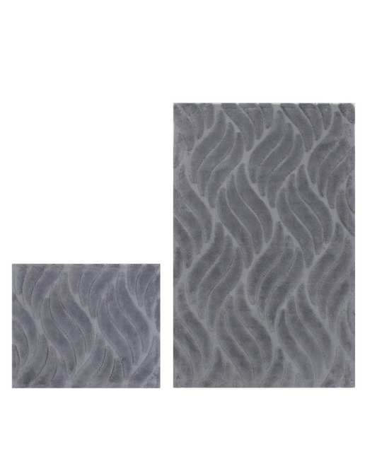 طقم سجاد حمام "JUPIN" رمادي داكن قطعتين