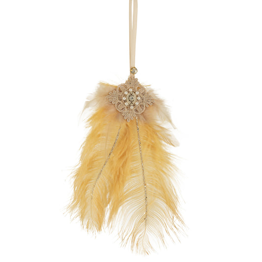 تعليقة ريشة زينة  ذهبي