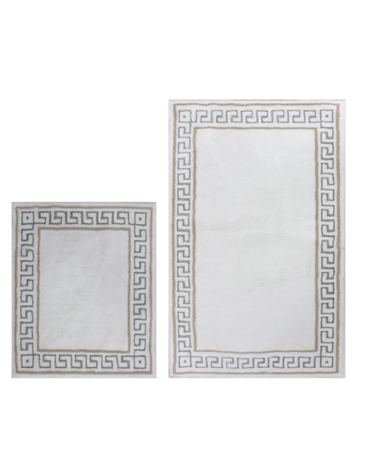 طقم سجاد حمام "HOPY" فضي قطعتين