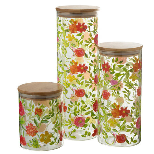 مرطبانات "Floral"شفاف 