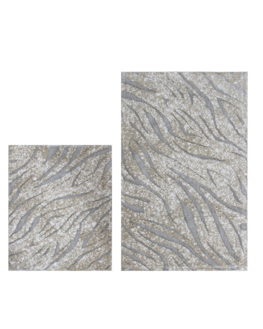 طقم سجاد حمام "ZETRA" فضي قطعتين