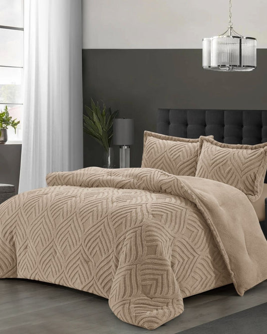 طقم سرير "CRETE" مفرد بيج غامق