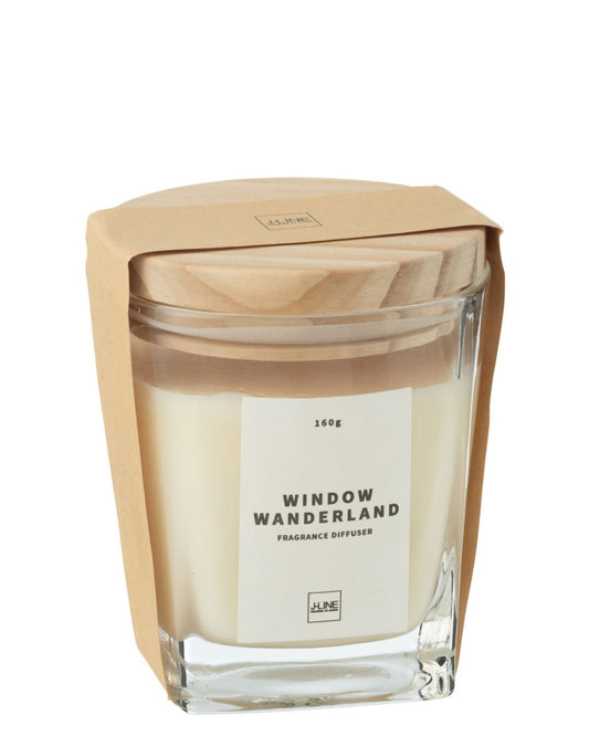 شمعة "Window Wanderland " مع غطاء خشب