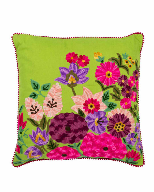 وسادة ديكور "Flowers" أخضر