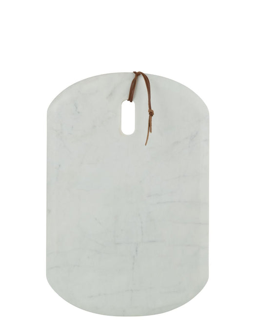 طبق تقطيع Marble أبيض مستطيل