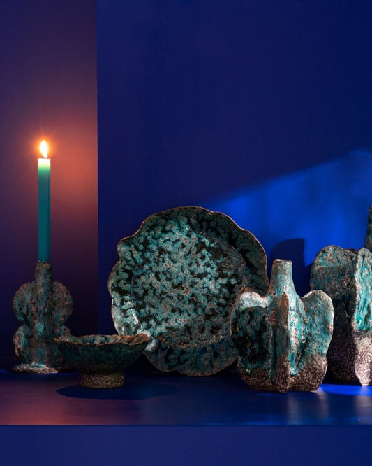 حامل شموع "Naga " باللون الأزرق