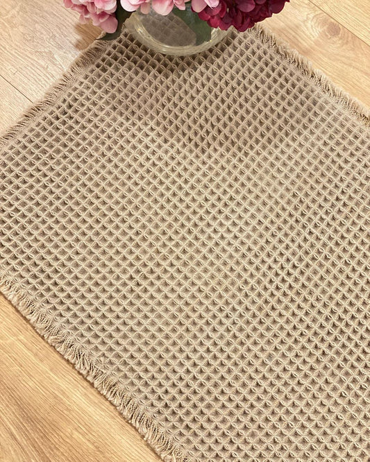 سجاد حمام  "waffle"  بيج غامق