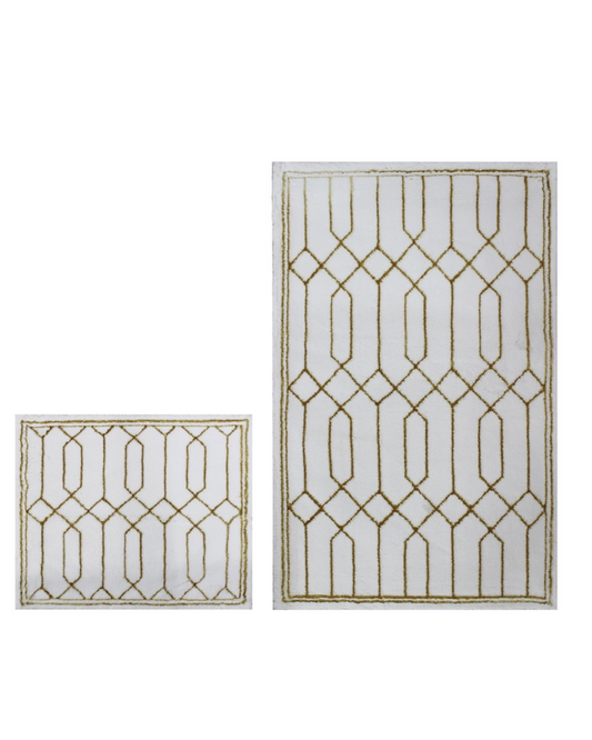 طقم سجاد حمام "MIGE" ذهبي قطعتين