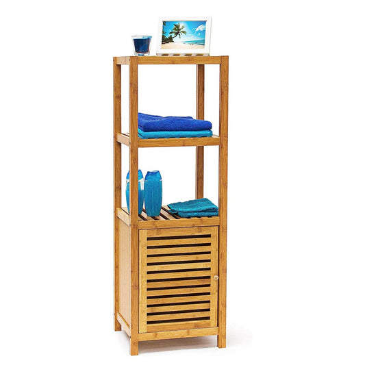 رفوف بامبو مع خزانة 3 طبقات