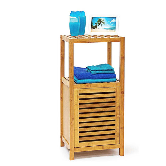 رفوف بامبو مع خزانة 2 طبقات