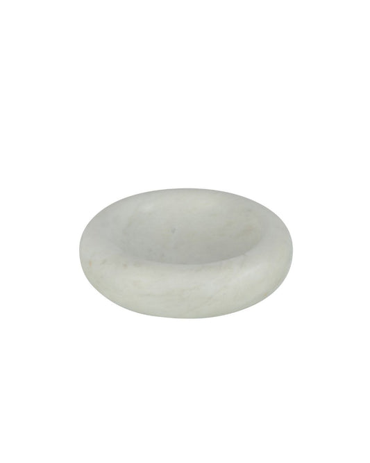 طبق ديكور "Marble" لون أبيض صغير