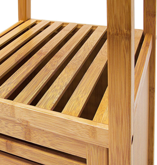 رفوف بامبو مع خزانة 2 طبقات