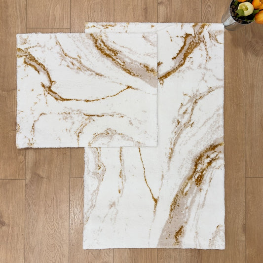 طقم سجاد حمام "Adela" ذهبي قطعتين