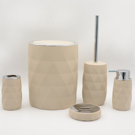 طقم اكسسوارات حوض المغسلة 5 قطع SMOKE & SILVER