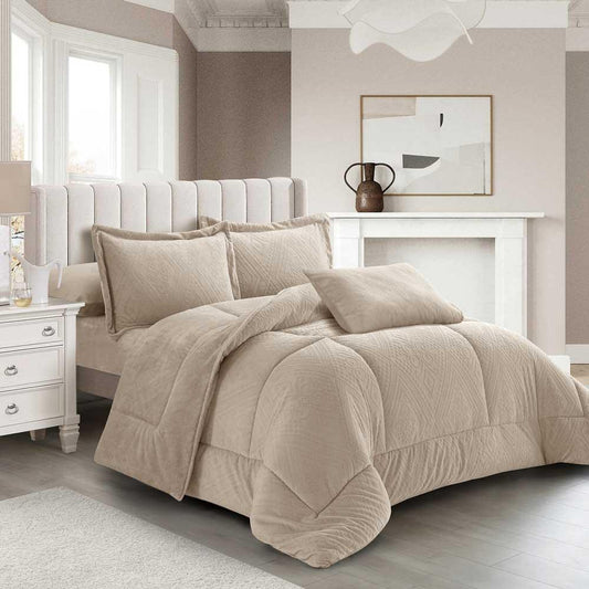 طقم سرير Eastern (مجوز و مفرد ونص) بيج