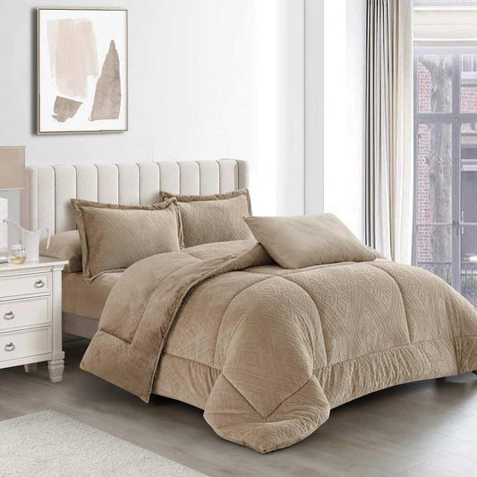 طقم سرير Eastern (مفرد ونص) بيج غامق