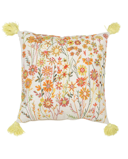 وسادة ديكور "Orange Flowers" مربع
