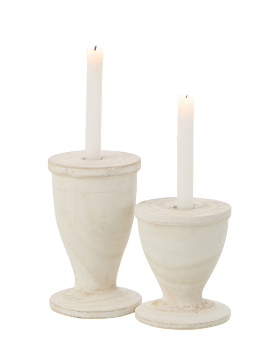 حامل شموع " WHITE WOOD "خشب