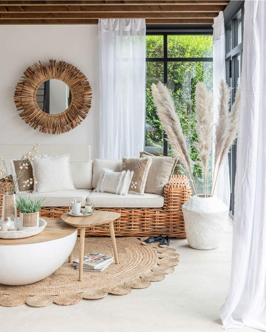 (كبير) مرآة دائرية بامبو 