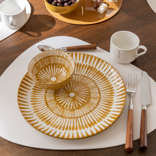  صحن "Jam" أبيض وخردل