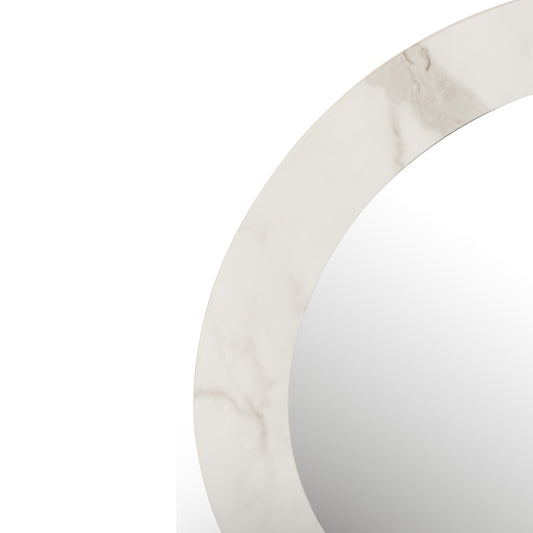 مرآة دائرية شايش لون ابيض 