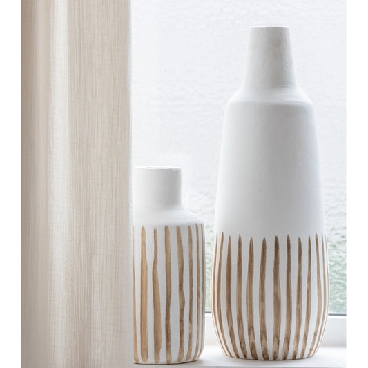 مزهريات "Ying" الخشبية لون أبيض