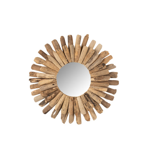 مراية بحواف خشبية 3 احجام