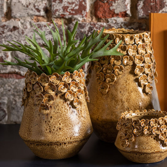 مزهرية " Flower " خردلي