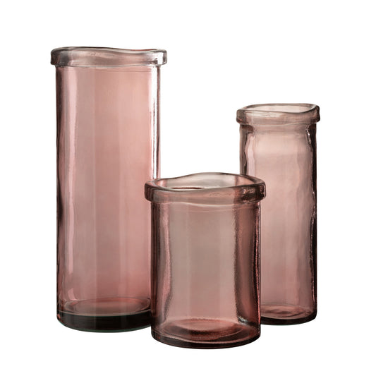 مزهرية زجاجية شكل اسطواني (حجمين)