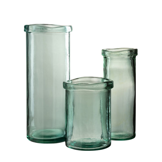 مزهرية زجاجية شكل اسطواني