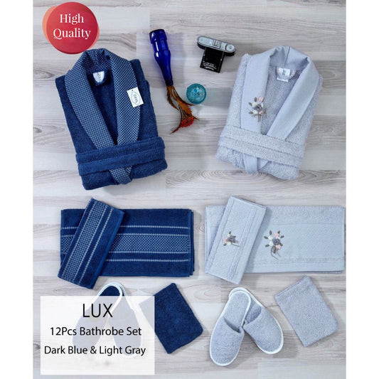 طقم ارواب LUX أزرق ورمادي فاتح