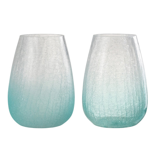 مزهرية شفاف لون أزرق