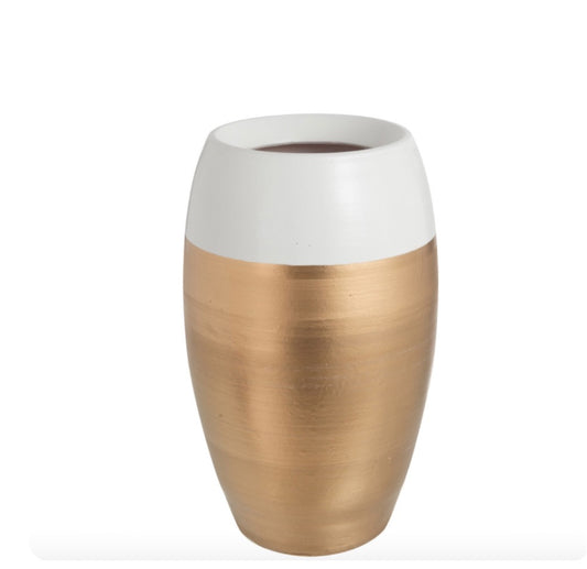 مزهرية "Border Terracotta " ذهبي و ابيض