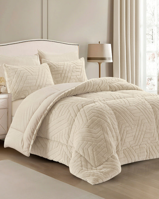 طقم سرير  "CHEVRONE "  مجوز بيج