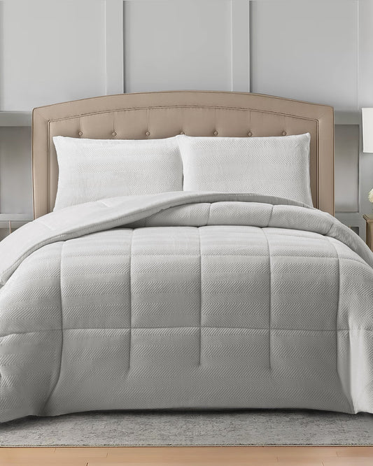 طقم سرير  " JULIE "  مجوز رمادي