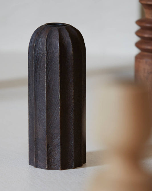 ⁨⁨⁨حامل شموع "OFIR" باللون البني الغامق حجم كبير