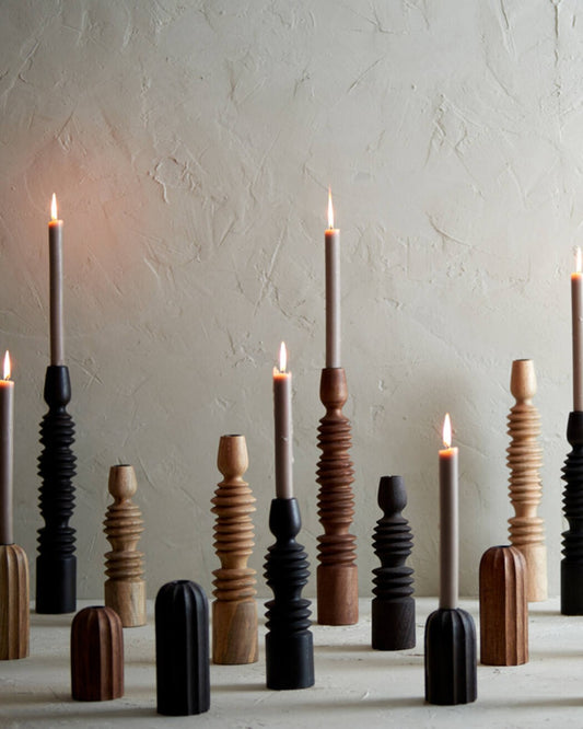 ⁨⁨⁨حامل شموع "OFIR" باللون الأسود حجم كبير