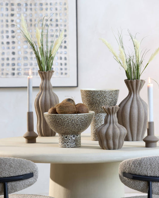 ⁨⁨⁨حامل شموع "BURANO" باللون البيج المطفي