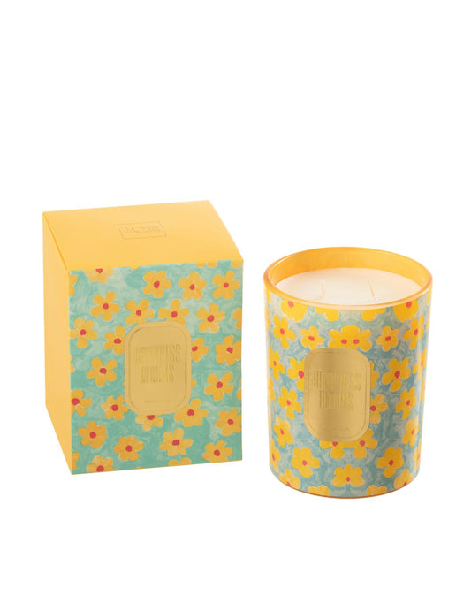 ⁨⁨⁨شمعة "Flowers Azure/Yellow"