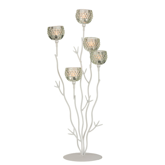 حامل شموع " Flowers 5" أبيض 66سم