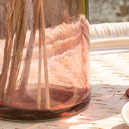 مزهرية زجاجية شكل اسطواني  (حجمين)