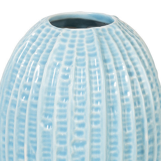 مزهرية بورسلان مخططة لون أزرق